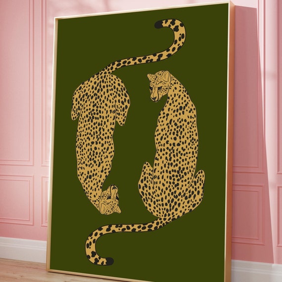 Cheetah Leopard Print Poster Retro Gallery Wall Decor Pdf Png Jpg