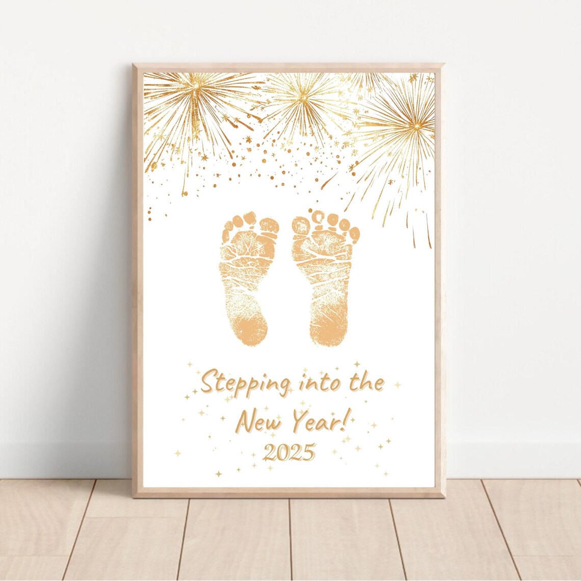 New Year Footprint Keepsake, Holiday Handprint Craft - Image 2