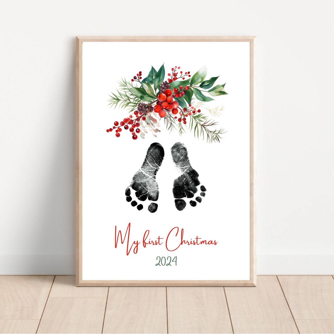 Mistletoes Footprint Christmas Keepsake Art Print - Image 2