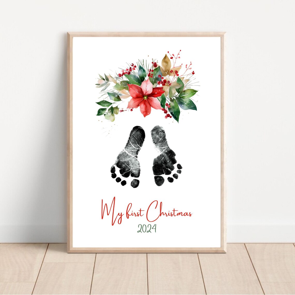 Mistletoes Footprint Art Template, Christmas Keepsake - Image 2