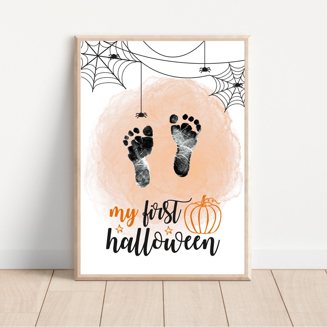 My First Halloween Footprint Keepsake Art Print