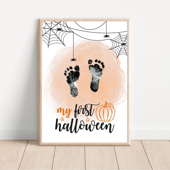 My First Halloween Footprint Keepsake Art Print