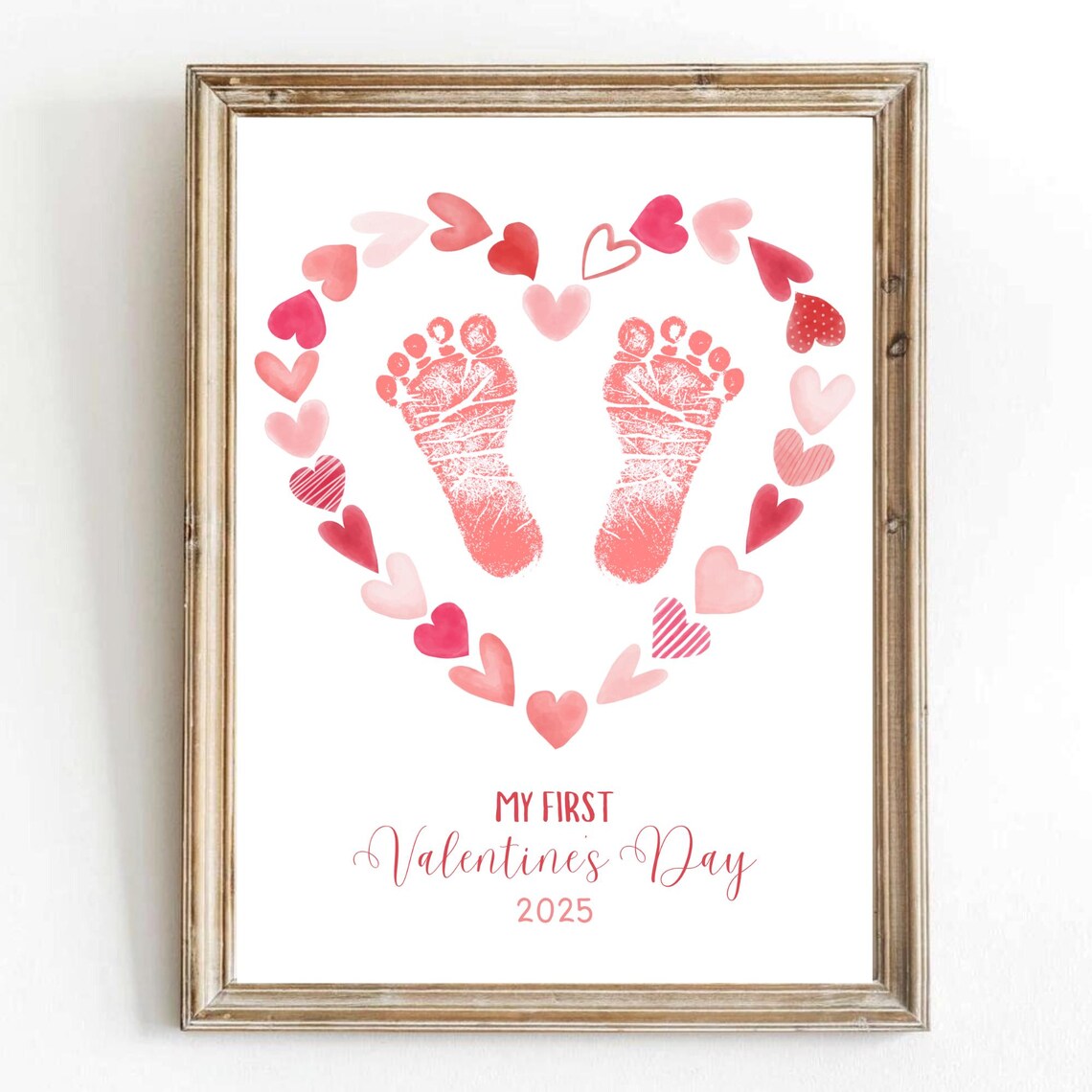 My First Valentine's Day Footprint Art Print