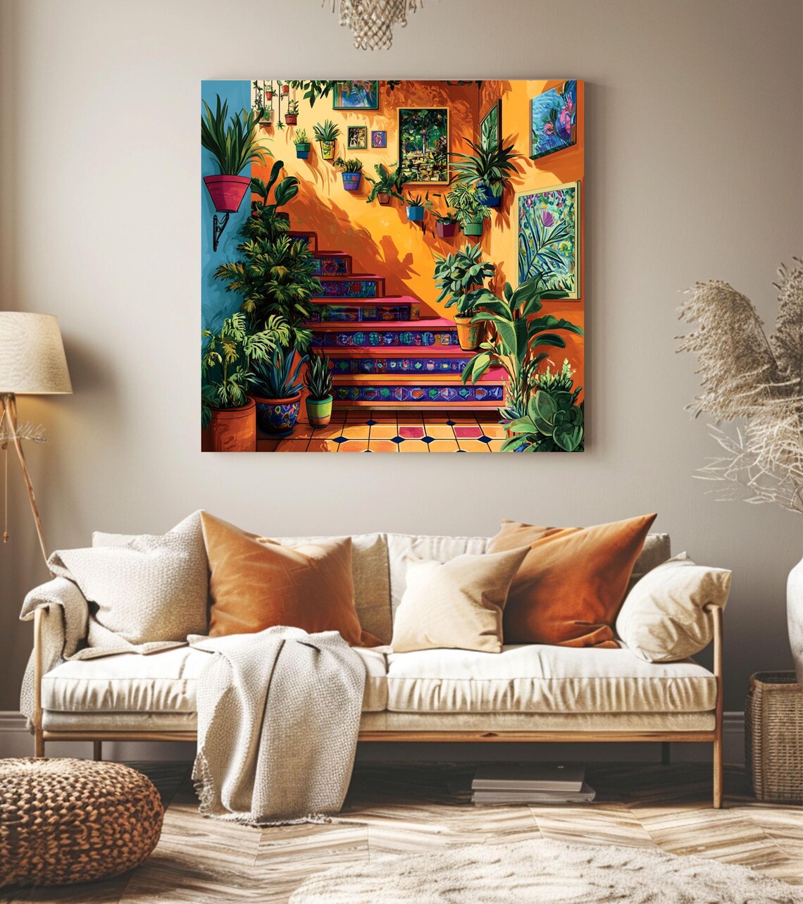 Maximalist Mexican Staircase, Spanish Art Print - Image 4