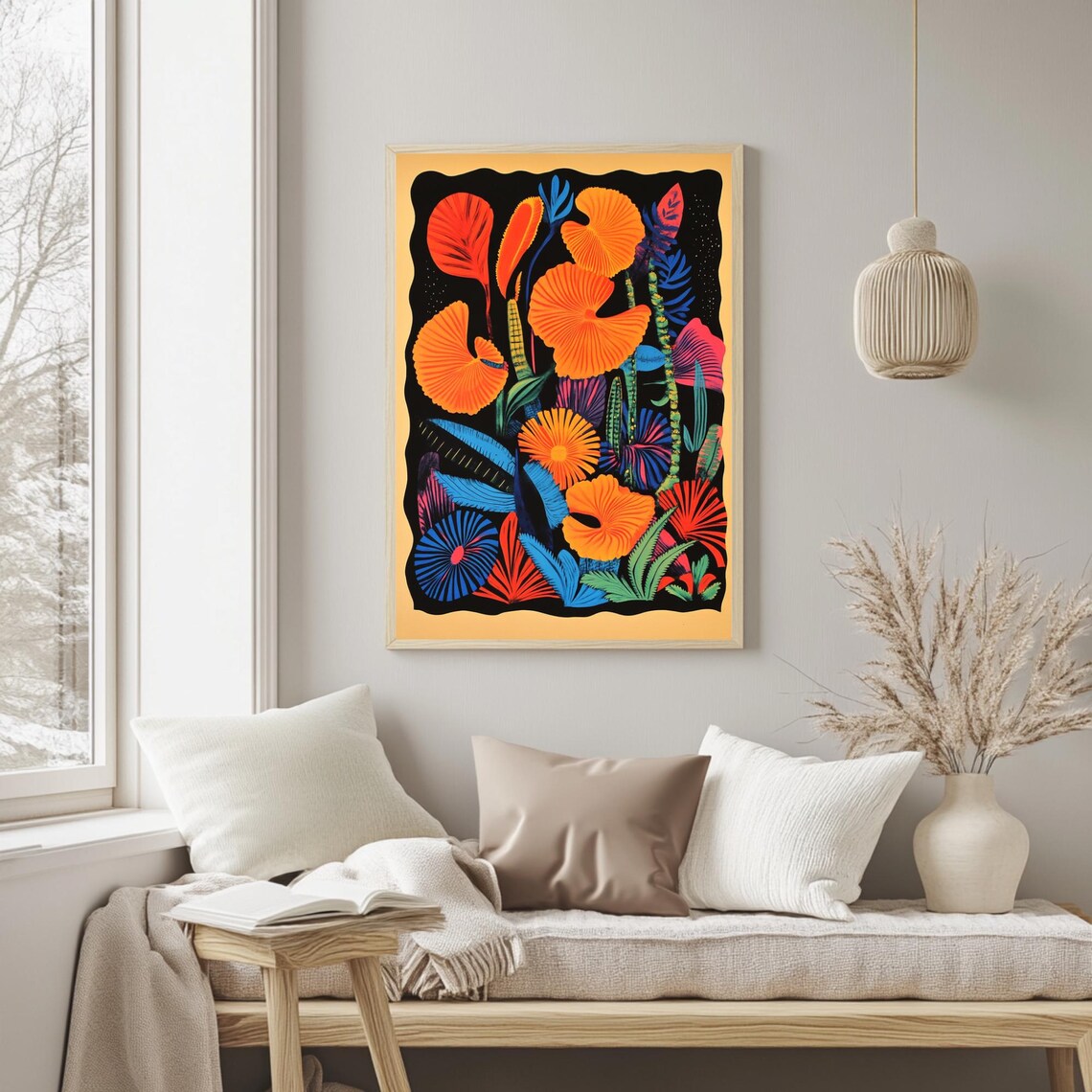 Tropical Bloom, Vibrant Botanical Floral Art Print - Image 2