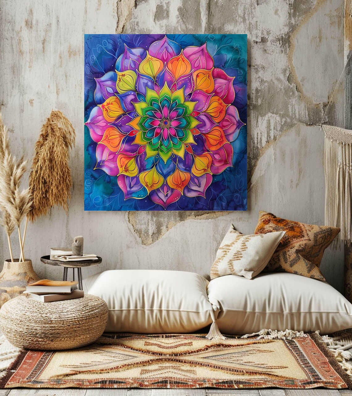 Watercolor Mandala Positivity Zen Spiritual Art - Image 3