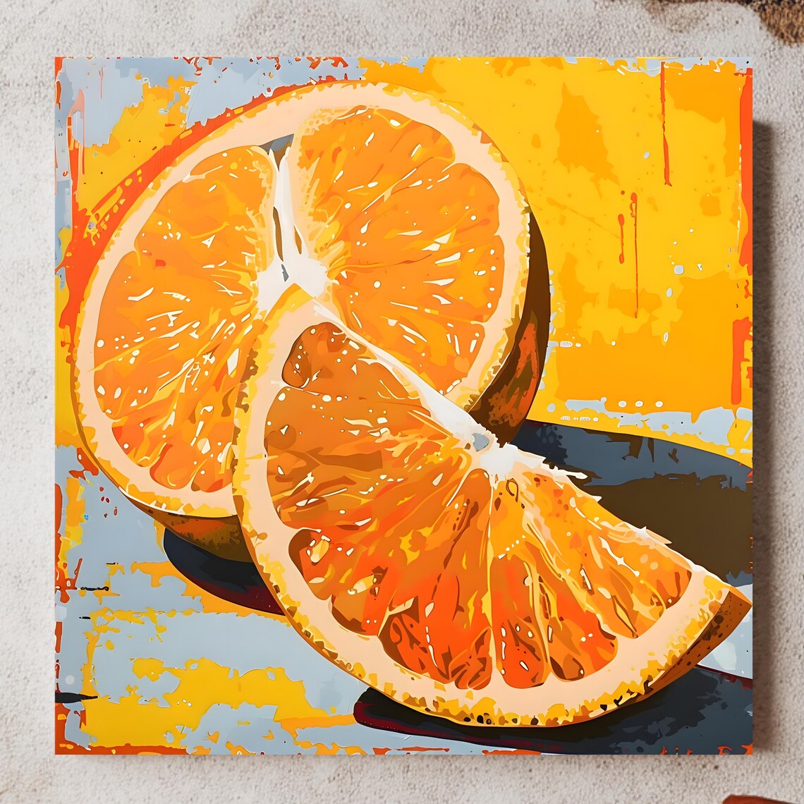 Orange Slices Pop Art, Retro Fruit Kitchen Decor