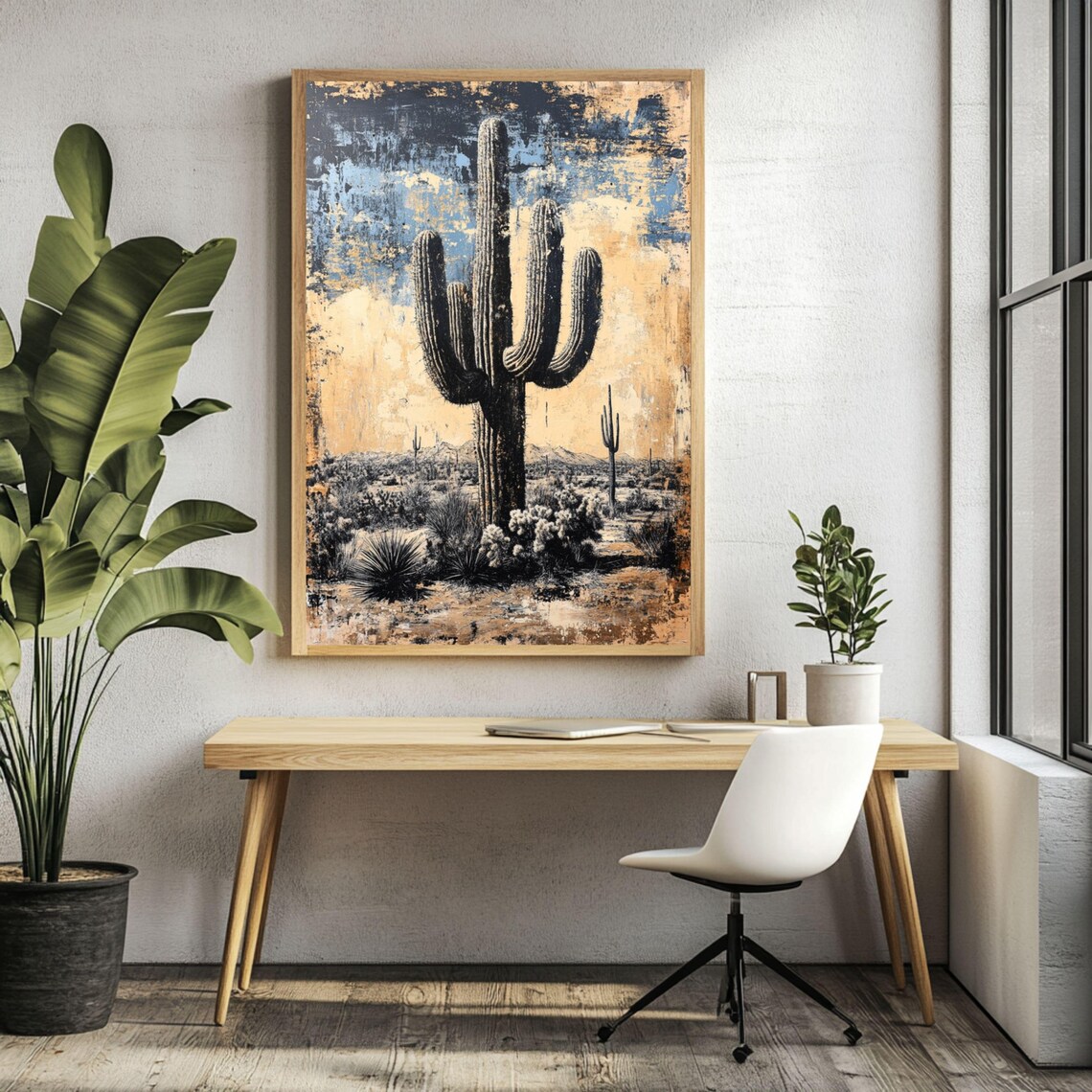 Cactus Desert Art Print, Southwestern Landscape - Image 3