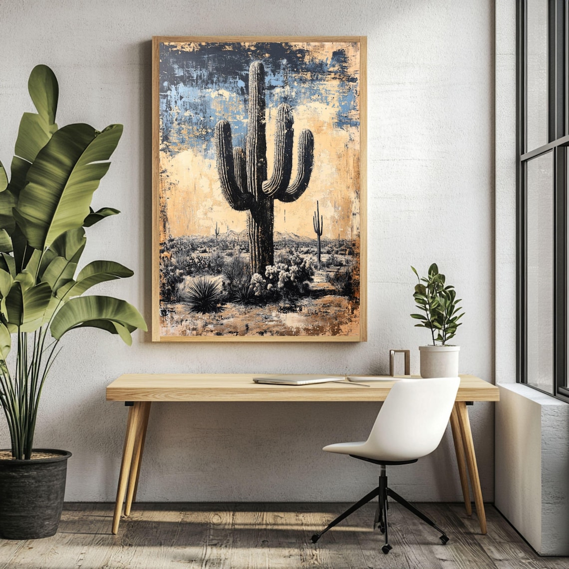 Cactus Desert - Southwestern Landscape Art Print - Image 3