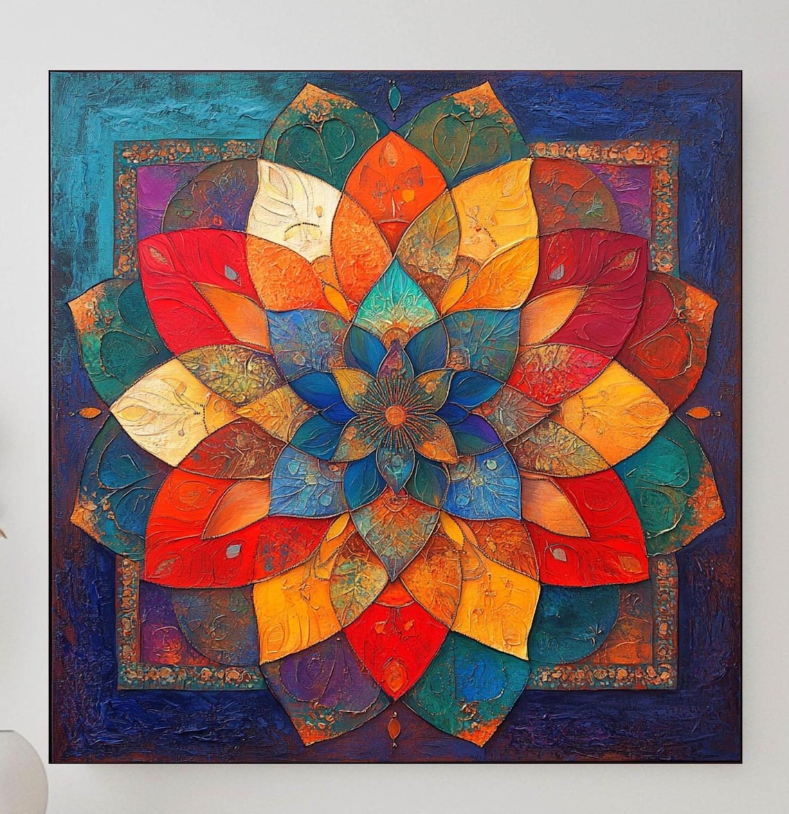 Colorful Mandala Art Print, Spiritual Meditation Accent