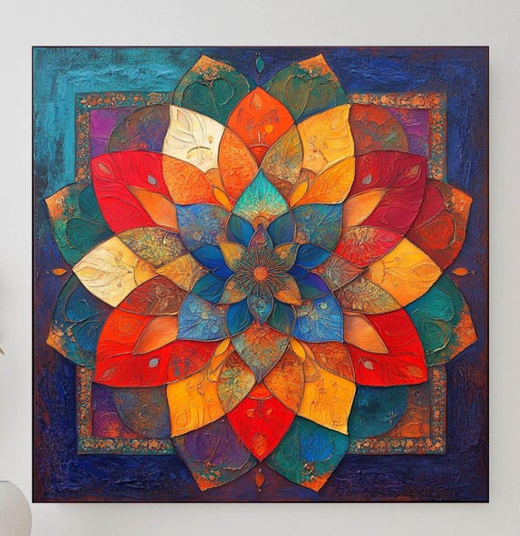 Colorful Mandala Art Print, Spiritual Meditation