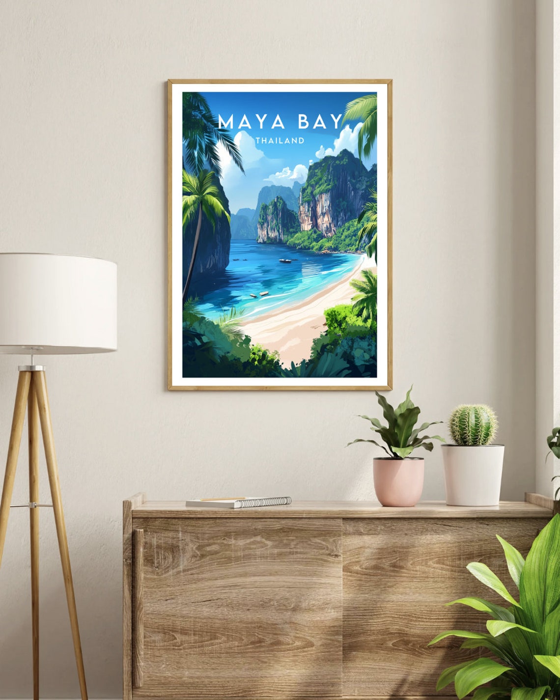 Maya Bay Thailand Emerald Lagoon Karst Cliffs Tropical Poster - Image 3