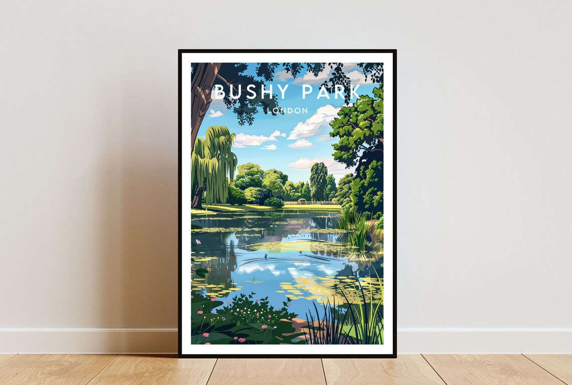 Bushy Park Travel Poster, London England