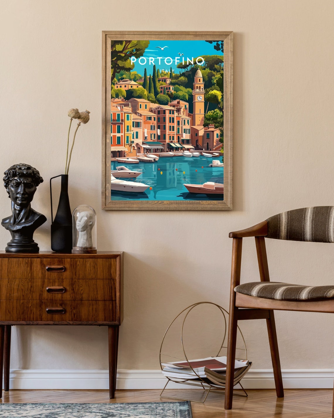 Portofino Travel Print Italy Portofino Poster Italy Poster Travel Wall Art Italy Print Poster Italy Europe Portofino Italy Mural - Image 2
