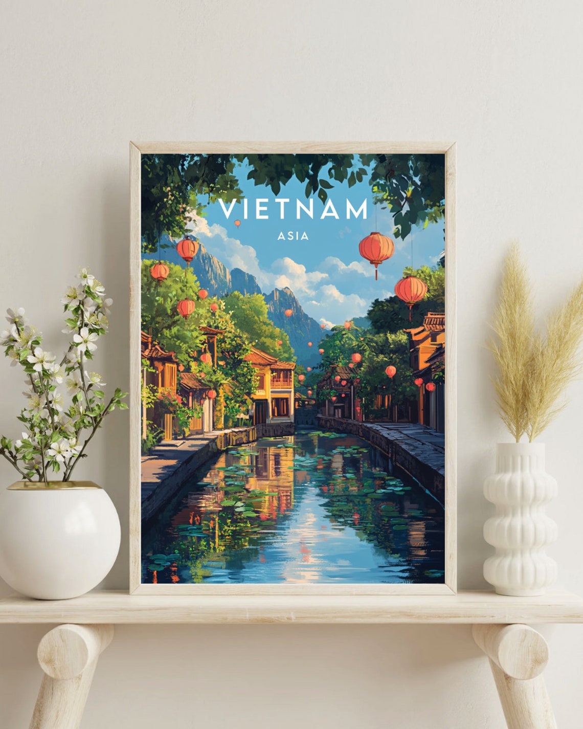 Vietnam Travel Print Asia Travel Poster Vietnam Poster Travel Wall Art Vietnam Print Vietnam Hanoi Hoi An Poster Vietnam Wall Art - Image 4