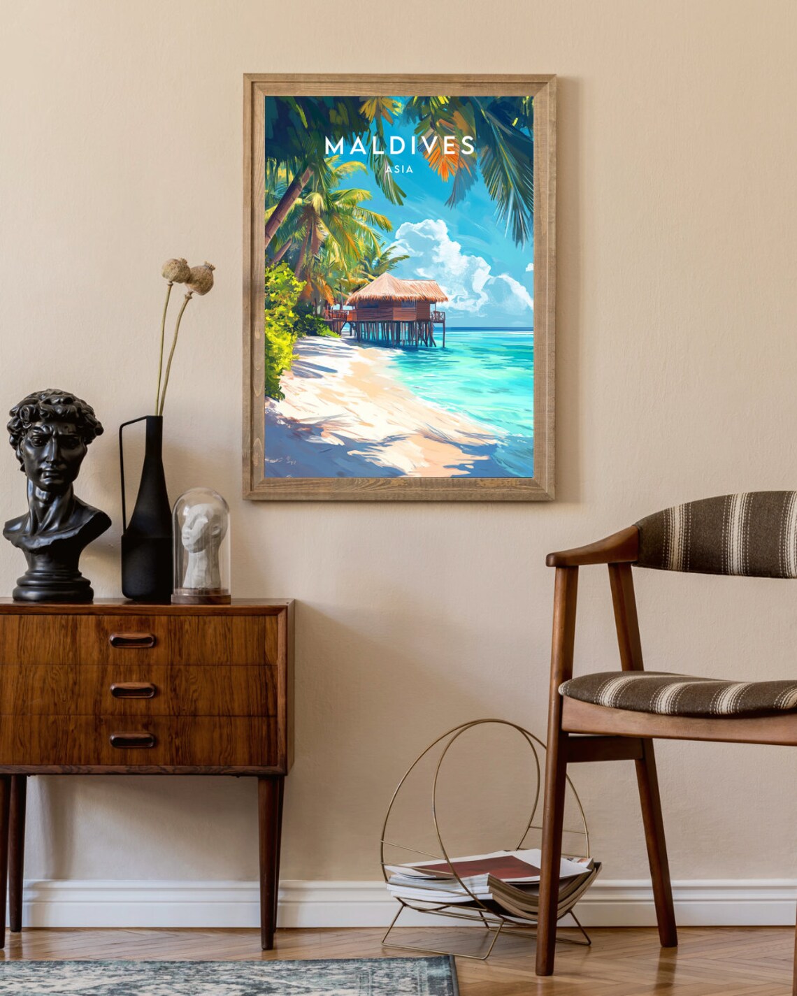 Maldives Travel Poster, Asia Islands Wall Art Print - Image 2