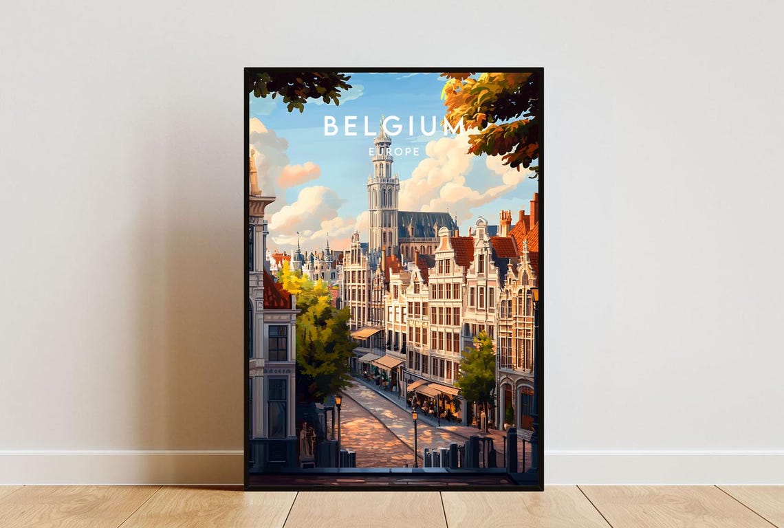 Belgium Travel Print Europe Europe Poster Belgium Poster Travel Wall Art Belgium Print Belgium Europe Brussels Poster Bruges Print