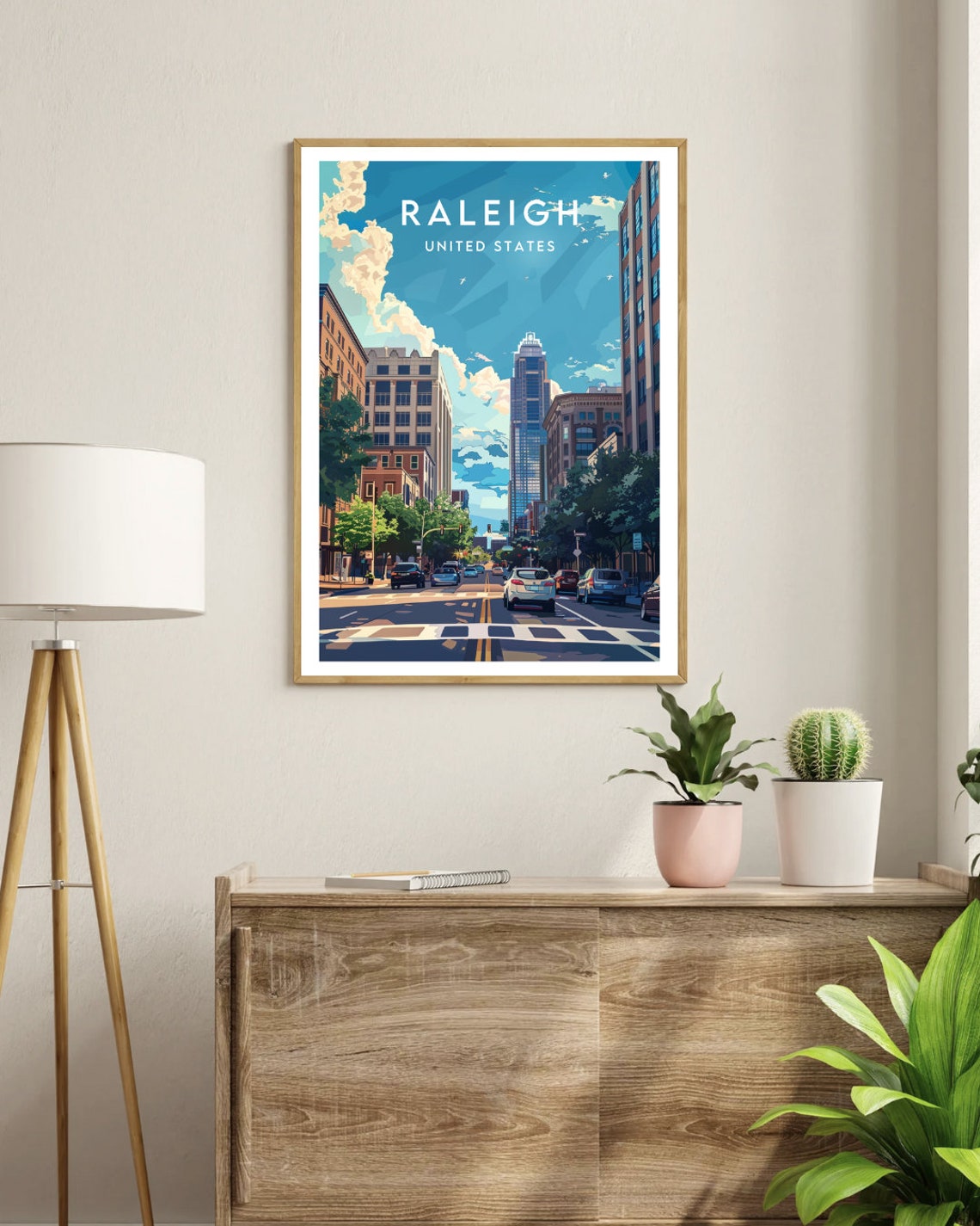 Raleigh Travel Print United States Raleigh Poster America Poster Travel Wall Art America Print Raleigh Usa North Carolina Poster - Image 3