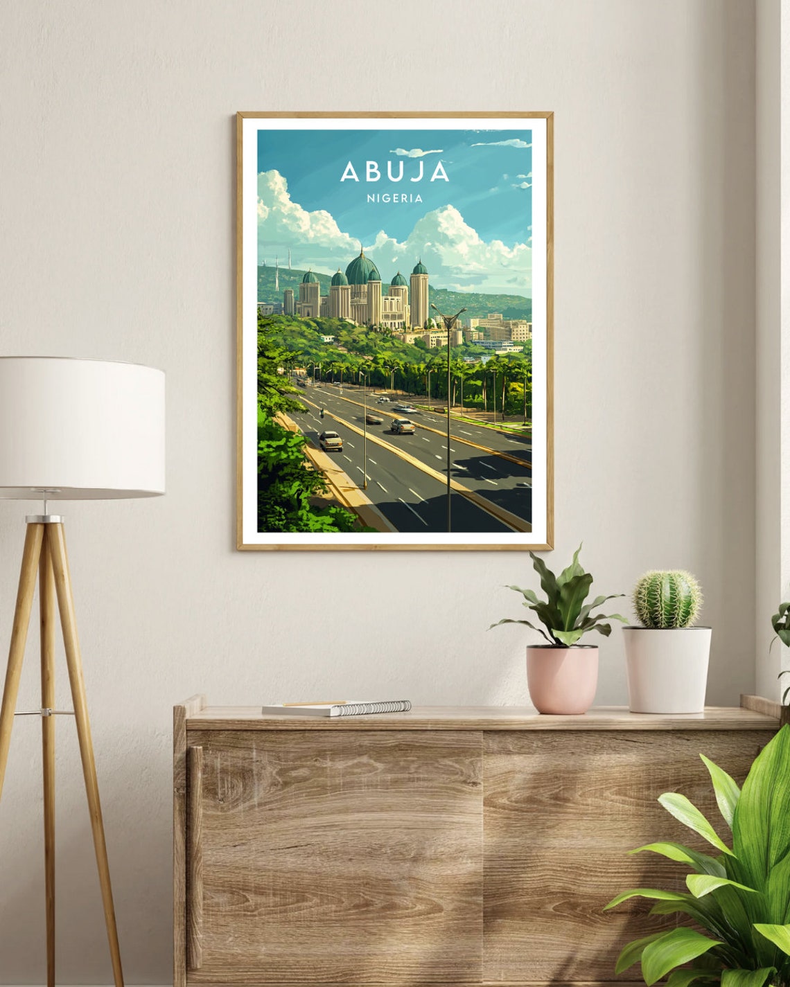 Abuja Grand Dome Building Highway Cityscape Nigeria Travel Poster - Image 3