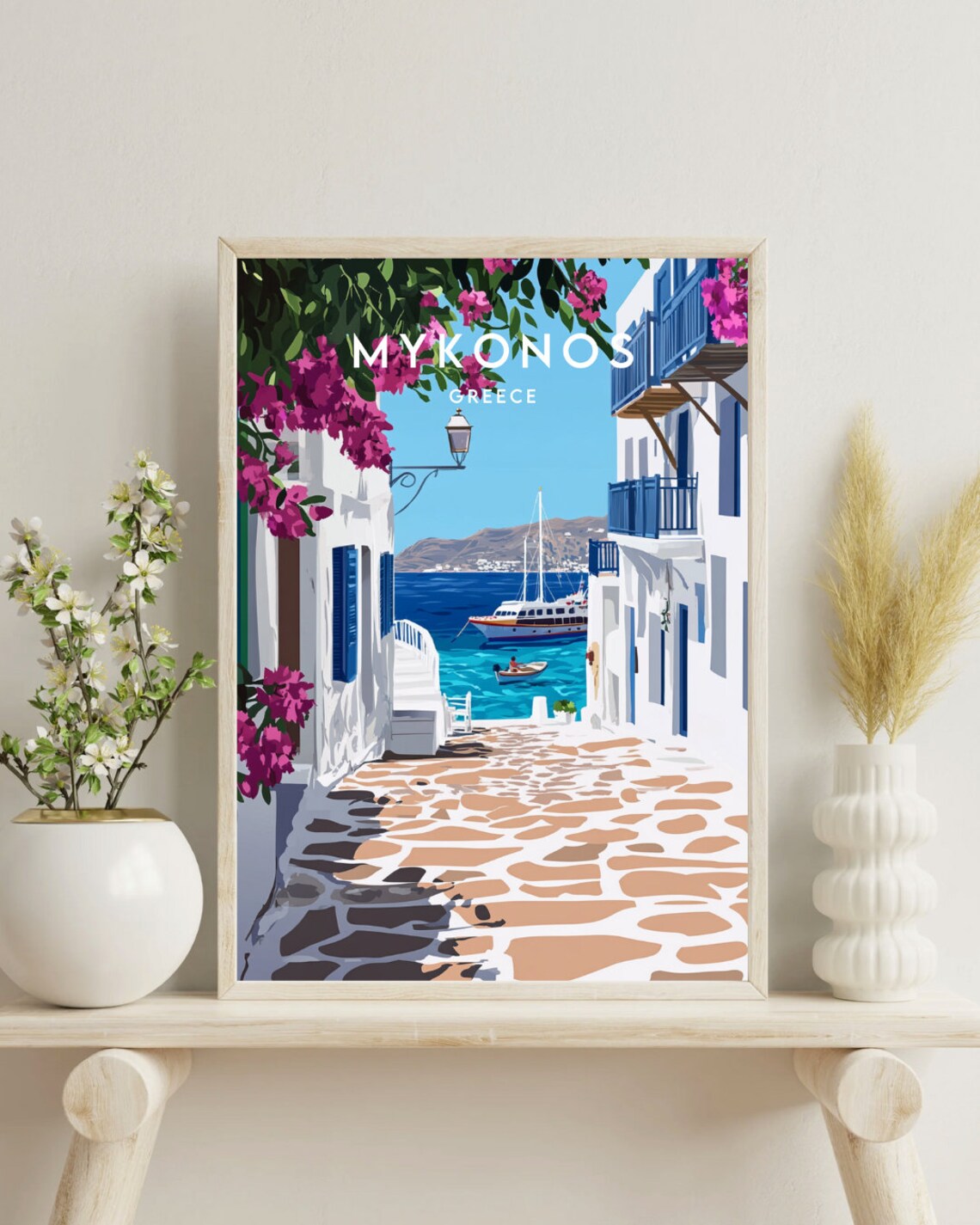 Mykonos Travel Poster, Greece and Greek Islands - Image 4