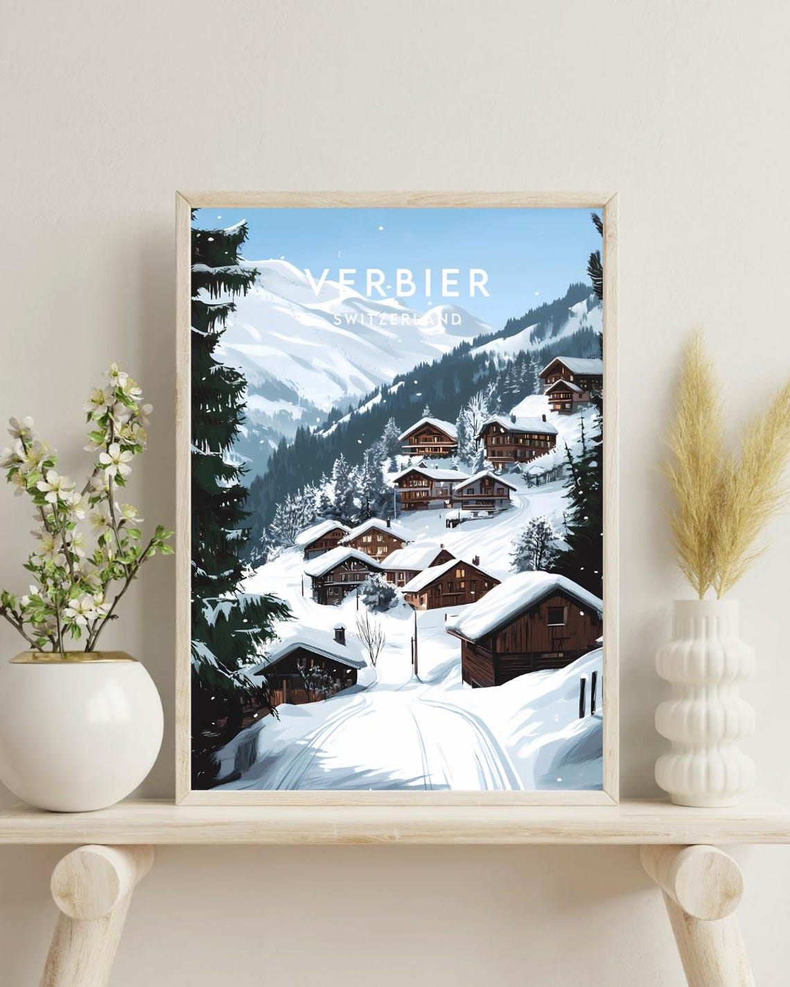 Verbier Travel Print Switzerland Verbier Poster Switzerland Poster Travel Wall Art Switzerland Print Switzerland Verbier Wall Art - Image 4