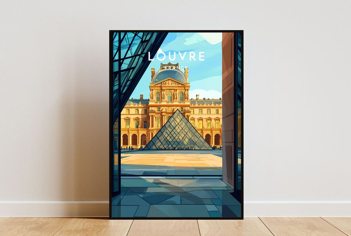 Louvre Travel Print France Louvre Poster France Poster Travel Wall Art France Print Poster France Europe Louvre Paris Wall Art