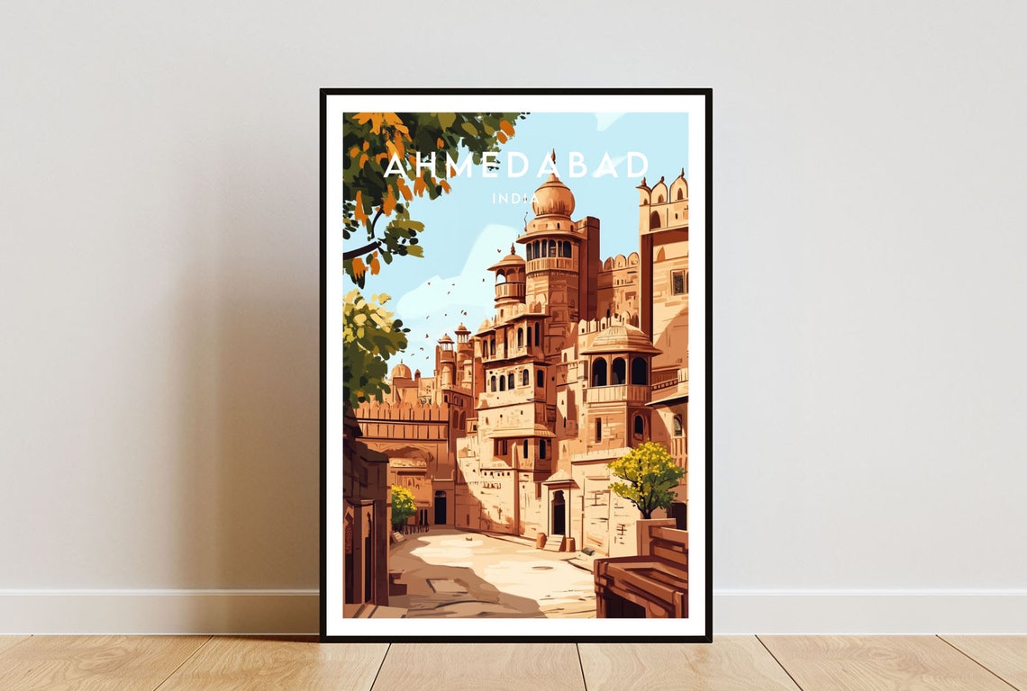 Ahmedabad Travel Print India Ahmedabad Poster India Poster Travel Wall Art India Print Poster India Art Ahmedabad India Gujarat