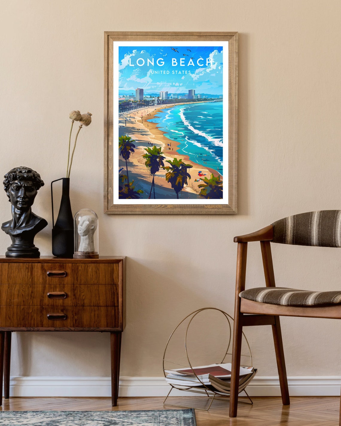 Long Beach Travel Print United States Long Beach Poster America Poster Travel Wall Art America Print Long Beach Usa California - Image 2