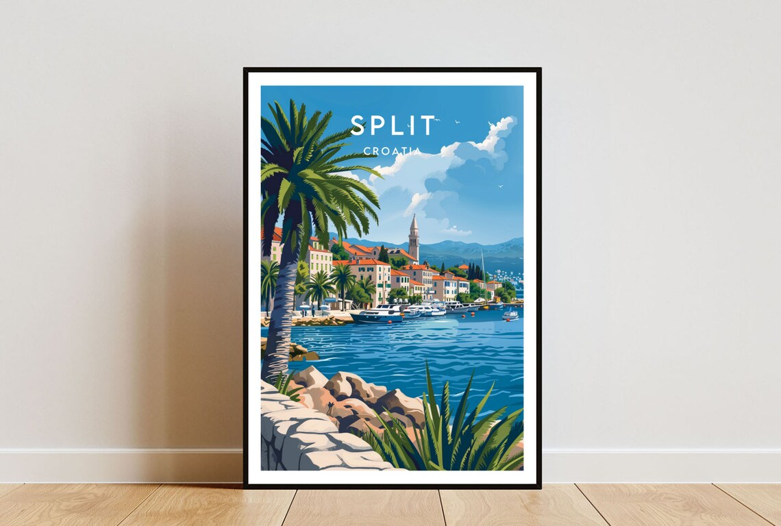 Split Croatia Europe Travel Poster Print