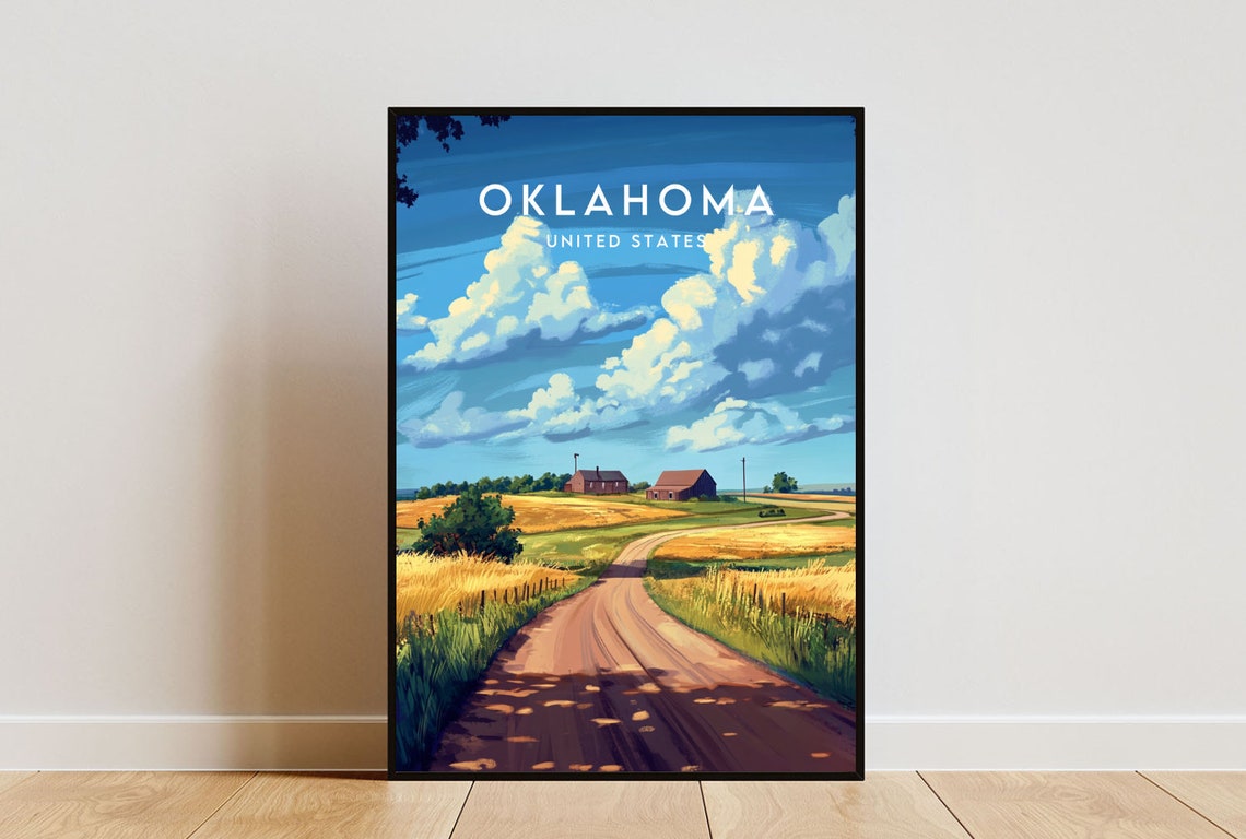 Oklahoma Travel Print United States Oklahoma Poster America Poster Travel Wall Art America Print Poster America Oklahoma Print Usa