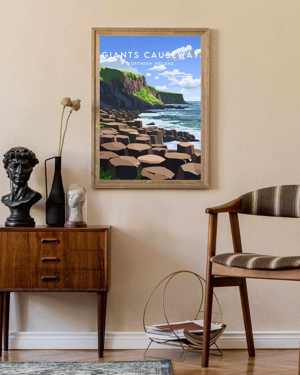 Giants Causeway Travel Print Northern Ireland Giants Causeway Poster Northern Ireland Poster Ireland Print Ireland Giants Causeway - Image 2