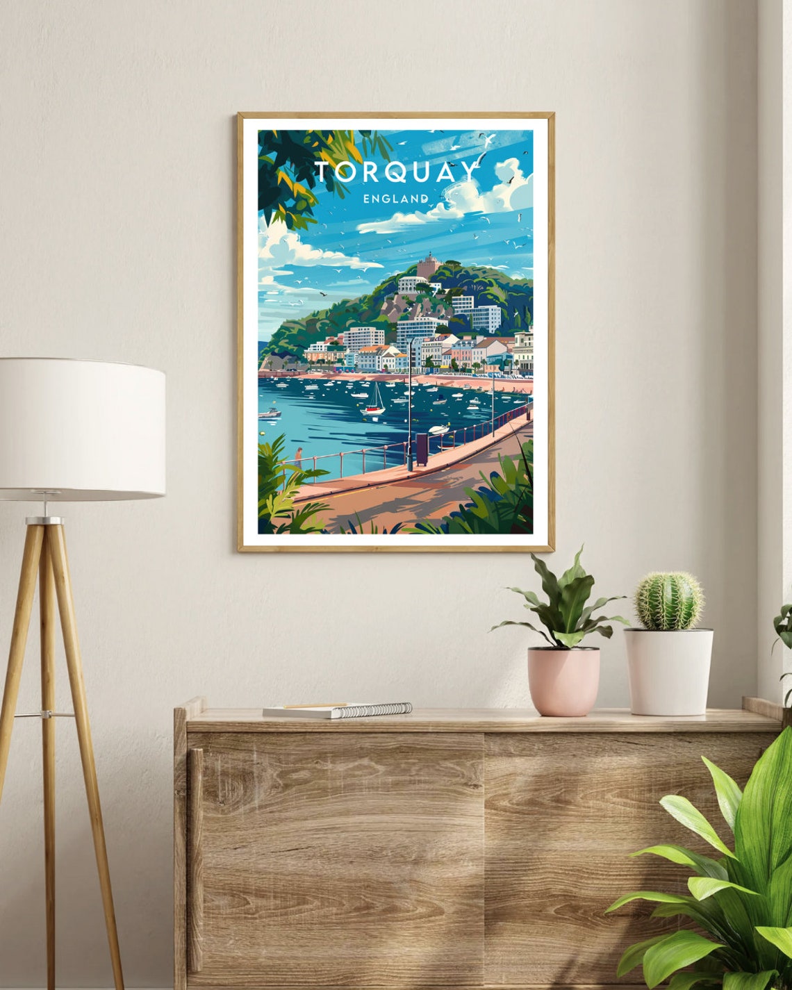 Torquay England Seaside Bay Promenade Boats Vintage Travel Poster - Image 3