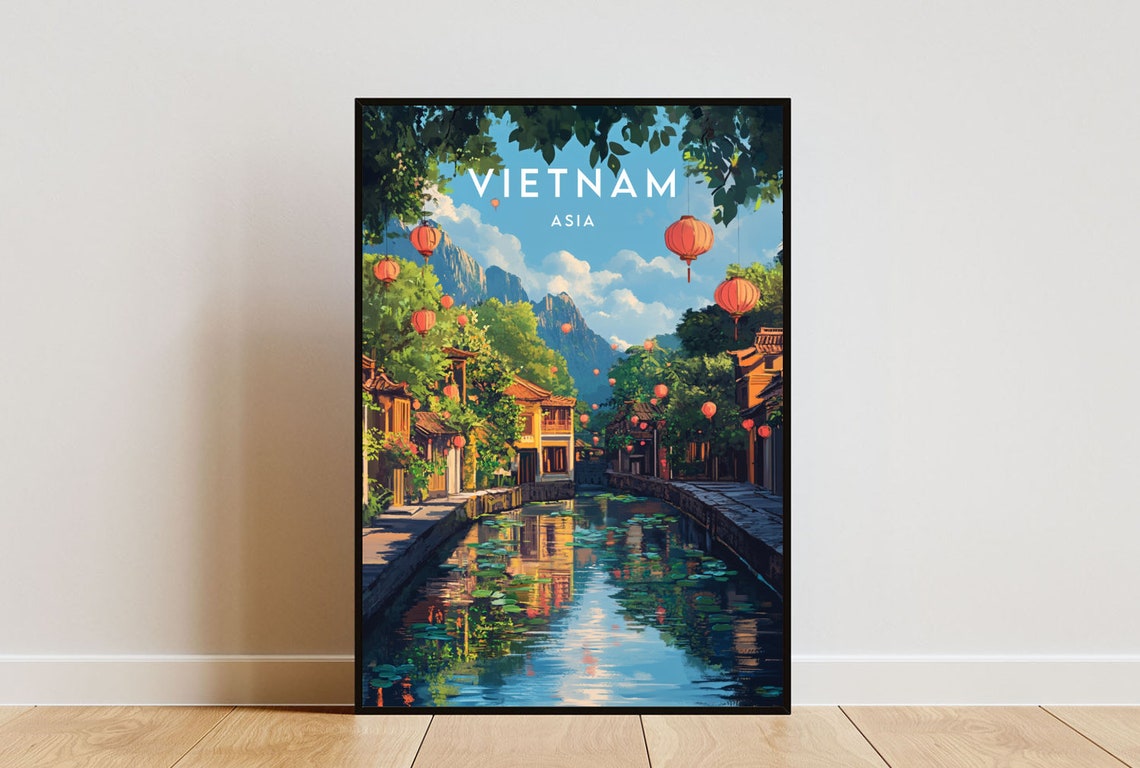 Vietnam Travel Print Asia Travel Poster Vietnam Poster Travel Wall Art Vietnam Print Vietnam Hanoi Hoi An Poster Vietnam Wall Art