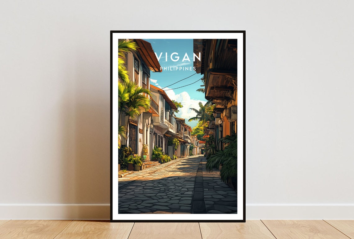 Vigan Philippines Colonial Street Cobblestone Heritage Town Poster