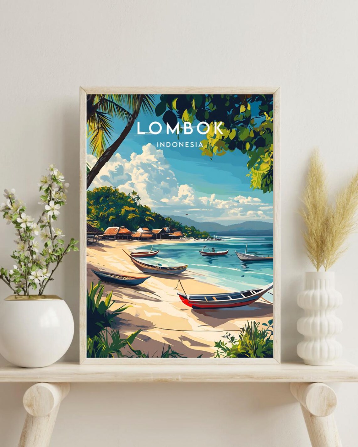 Lombok Travel Poster, Indonesia Wall Art - Image 4