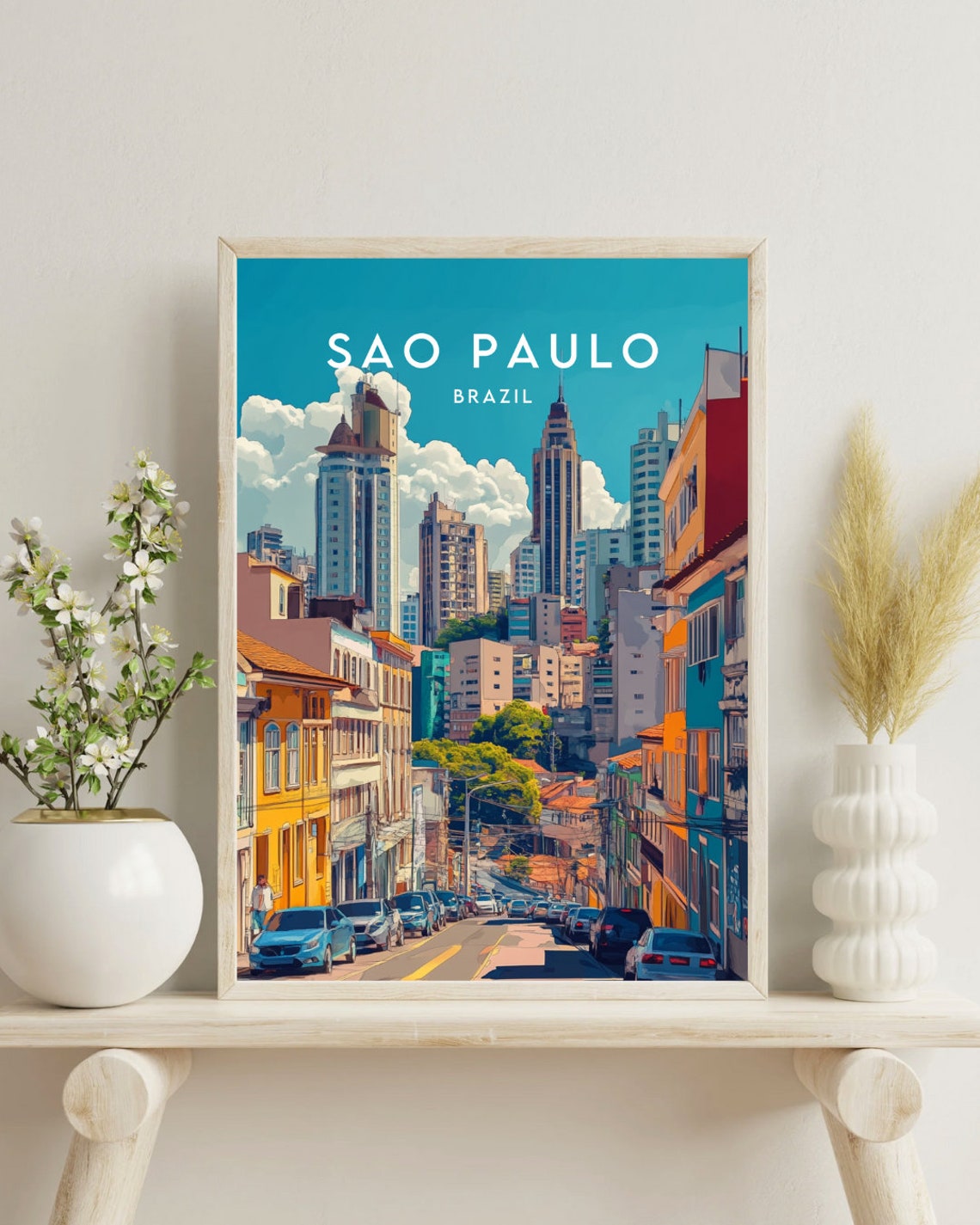 So Paulo Travel Print Brazil So Paulo Poster Brazil Poster Travel Wall Art Brazil Print So Paulo Travel Poster South America - Image 4