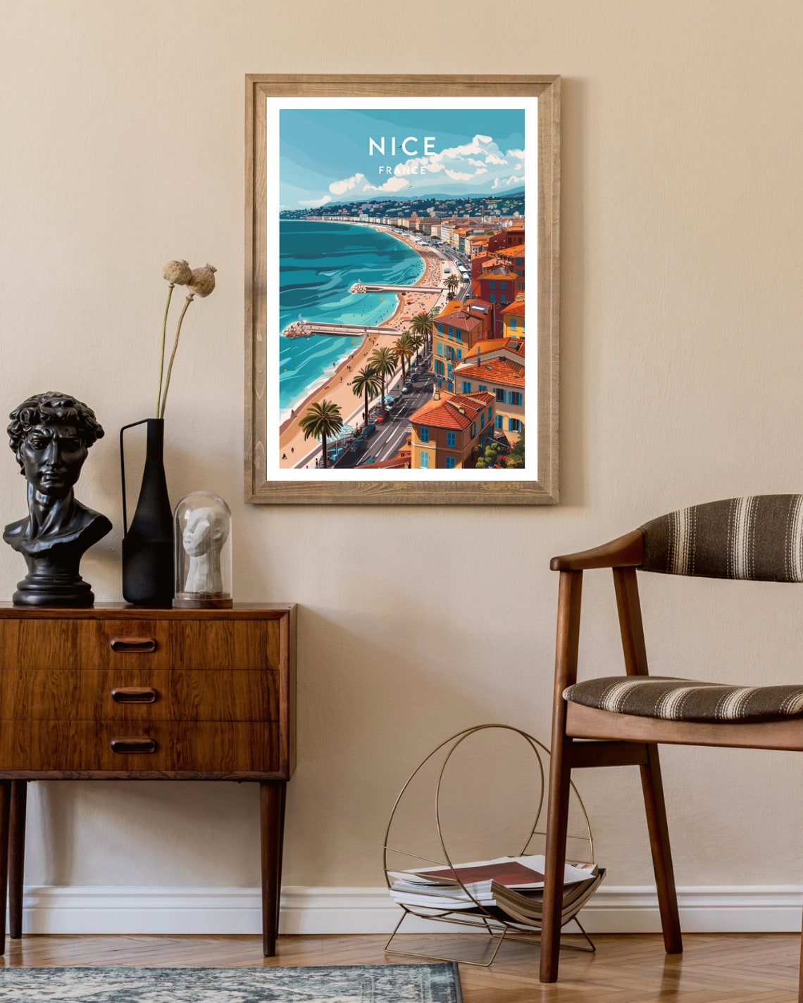 Nice France Riviera Beach Promenade Azure Coast Travel Poster - Image 2