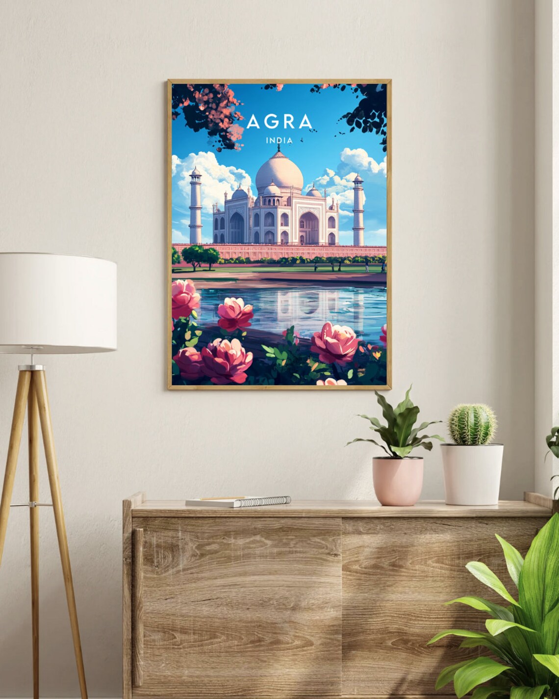 Agra Travel Poster, Taj Mahal and Agra Fort - Image 3