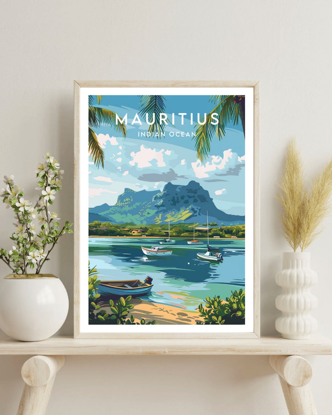 Mauritius Travel Print Indian Ocean Mauritius Poster Africa Poster Travel Wall Art Africa Print Poster Africa Mauritius Island - Image 4