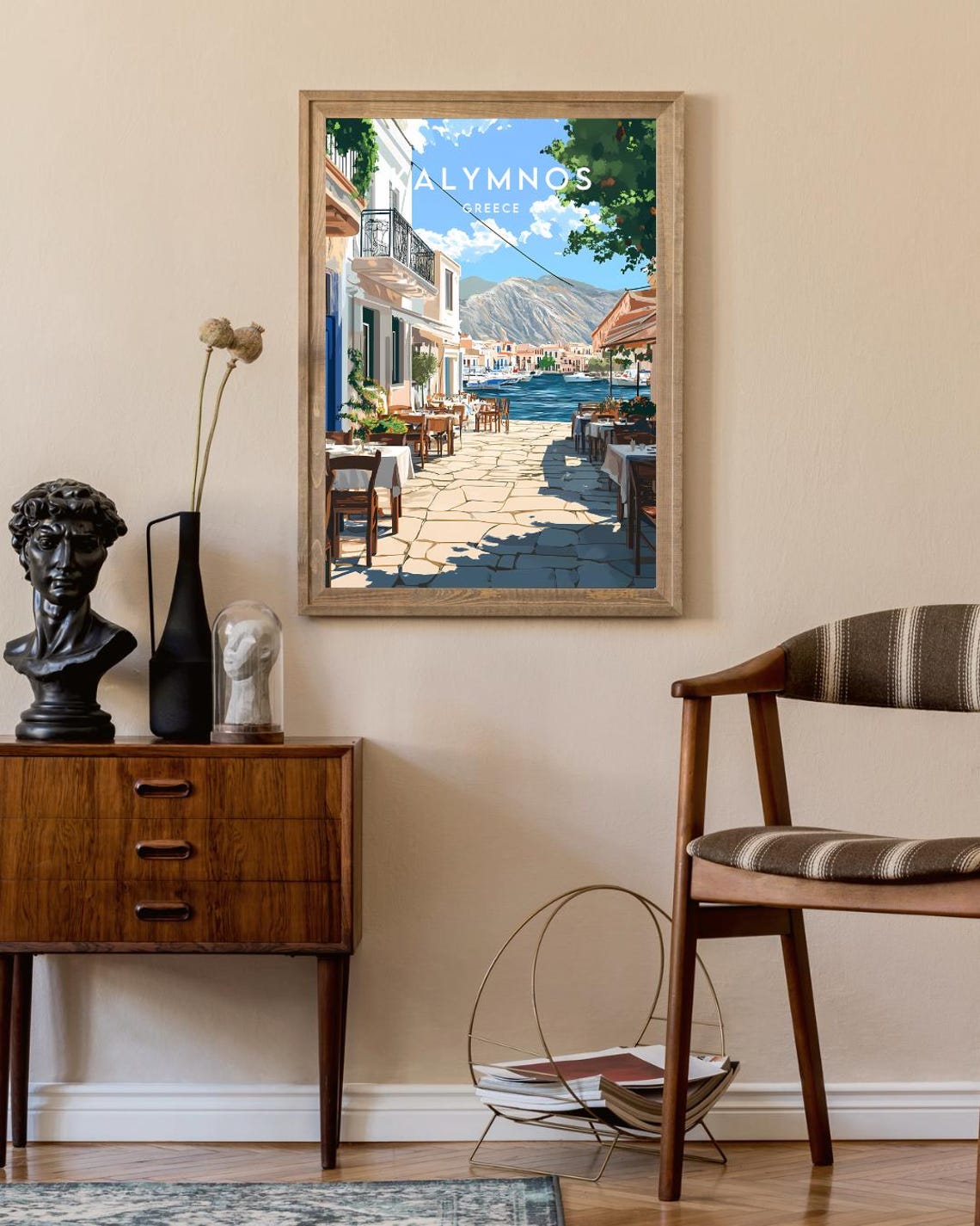 Kalymnos Travel Print Greece Kalymnos Poster Greece Poster Travel Wall Art Greece Print Greece Europe Kalymnos Print Greek Print - Image 2