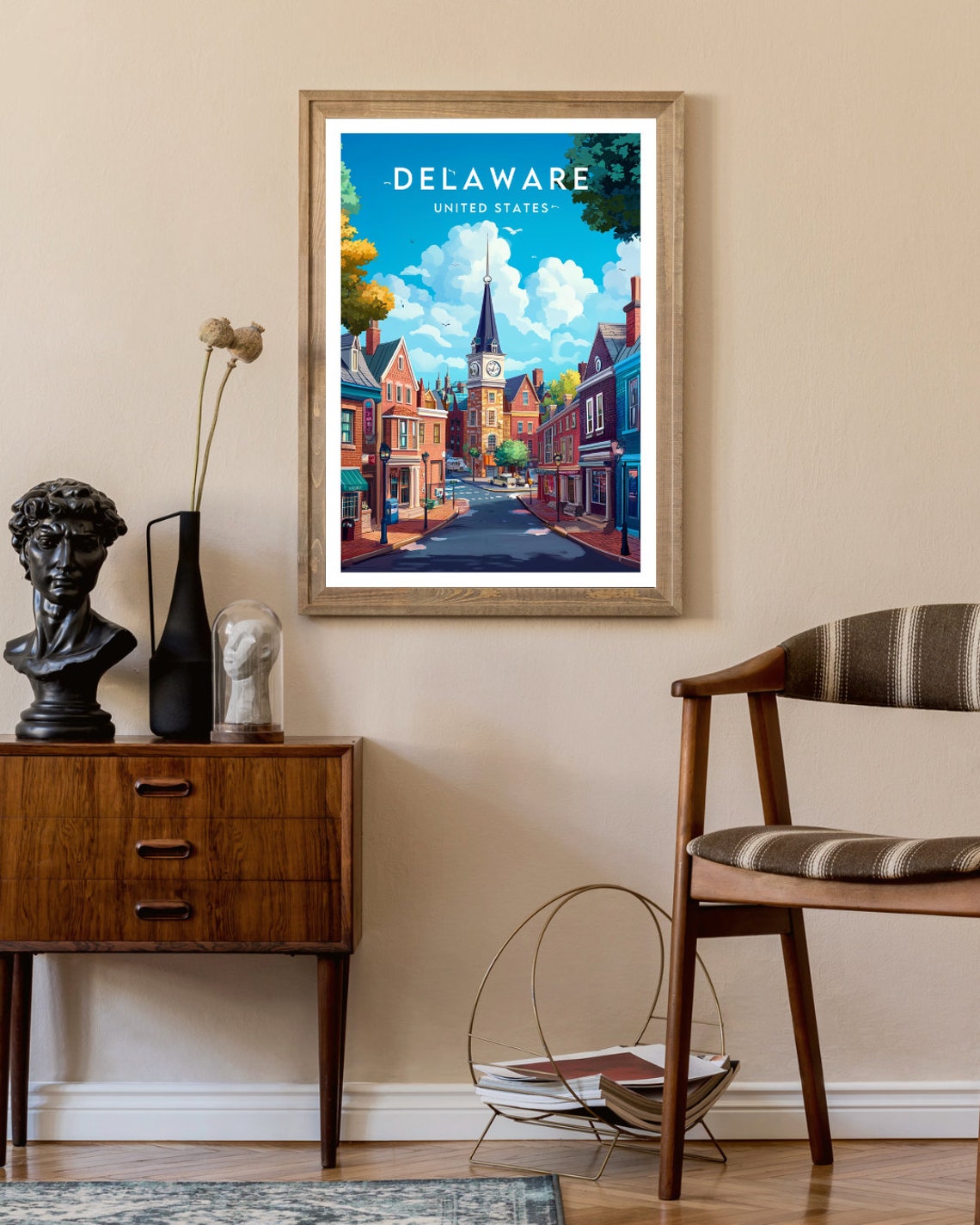 Delaware Travel Print United States Delaware Poster America Poster Travel Wall Art America Print America Delaware Wall Art Usa Art - Image 2