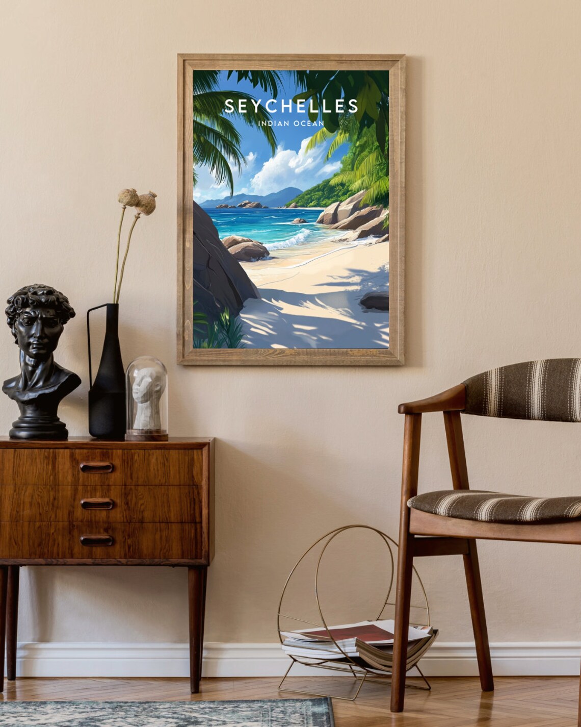 Seychelles Travel Poster, Indian Ocean Landscape - Image 2