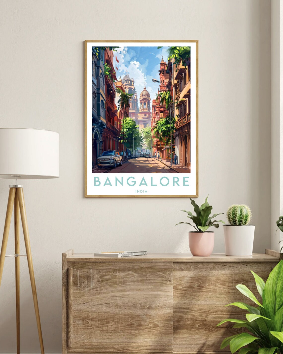 Bangalore India Colonial Street Historic Buildings Travel Poster - Image 3