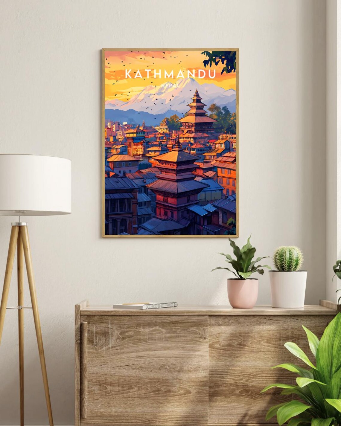 Kathmandu Travel Print Nepal Kathmandu Poster Nepal Poster Travel Wall Art Nepal Print Kathmandu Print Travel Poster Nepal Wall Art - Image 3