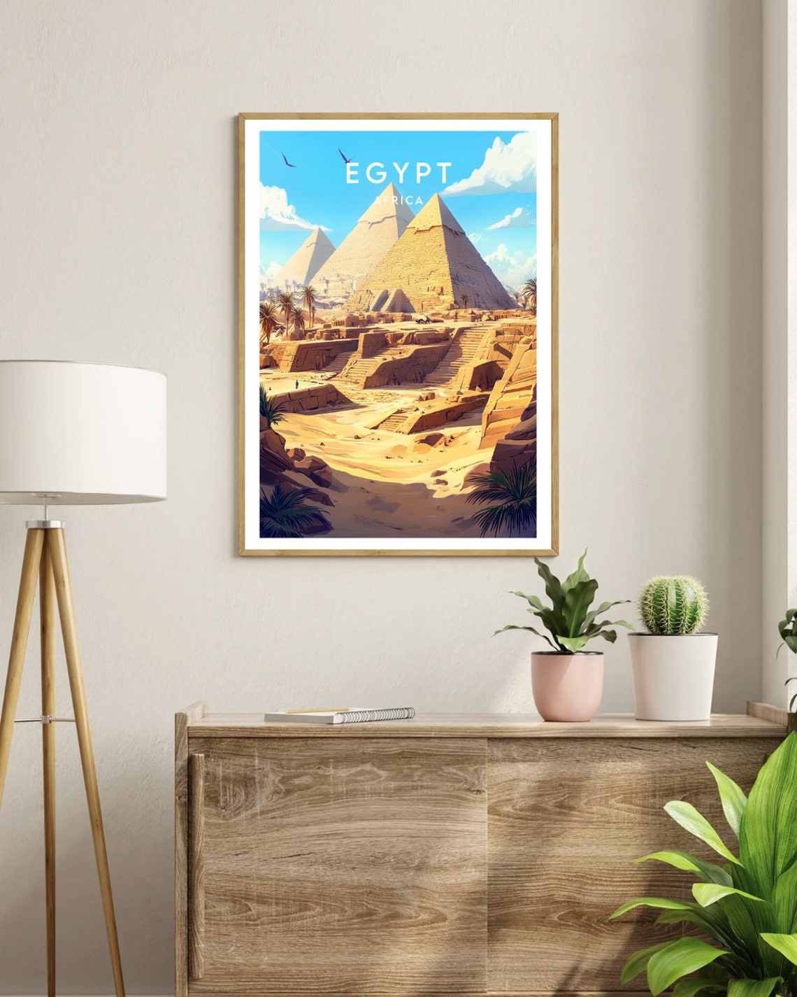 Egypt Giza Pyramids Desert Ancient Wonder Africa Travel Poster - Image 3