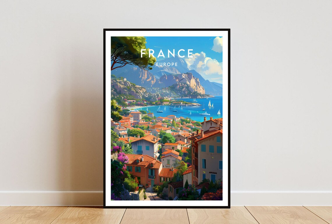 France Travel Poster, South of France Nice