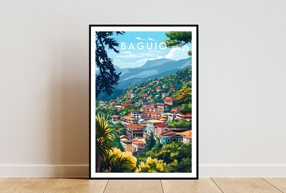 Baguio Philippines Hillside Town Mountain View Pine Forest Poster