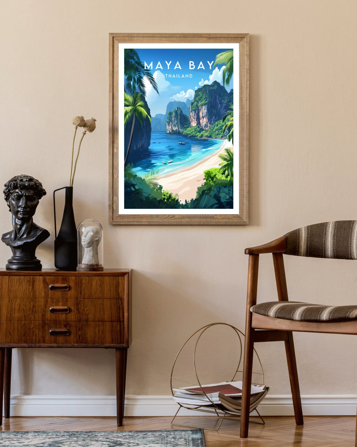 Maya Bay Thailand Emerald Lagoon Karst Cliffs Tropical Poster - Image 2