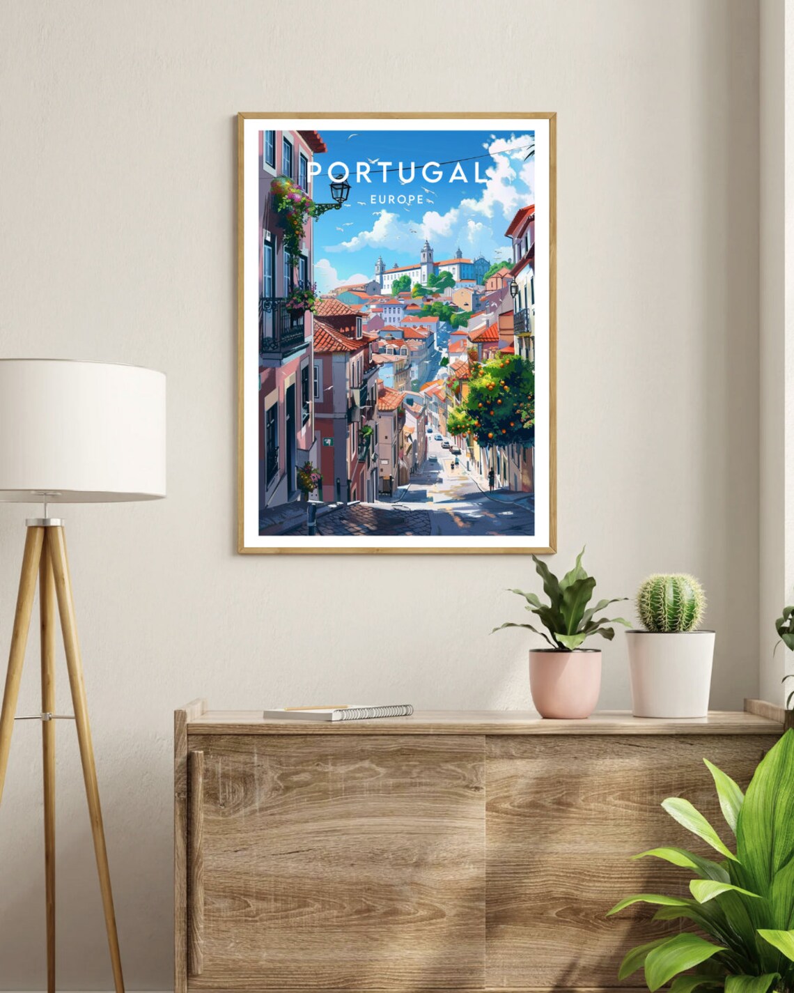 Portugal Travel Poster, Lisbon and Porto Art - Image 3