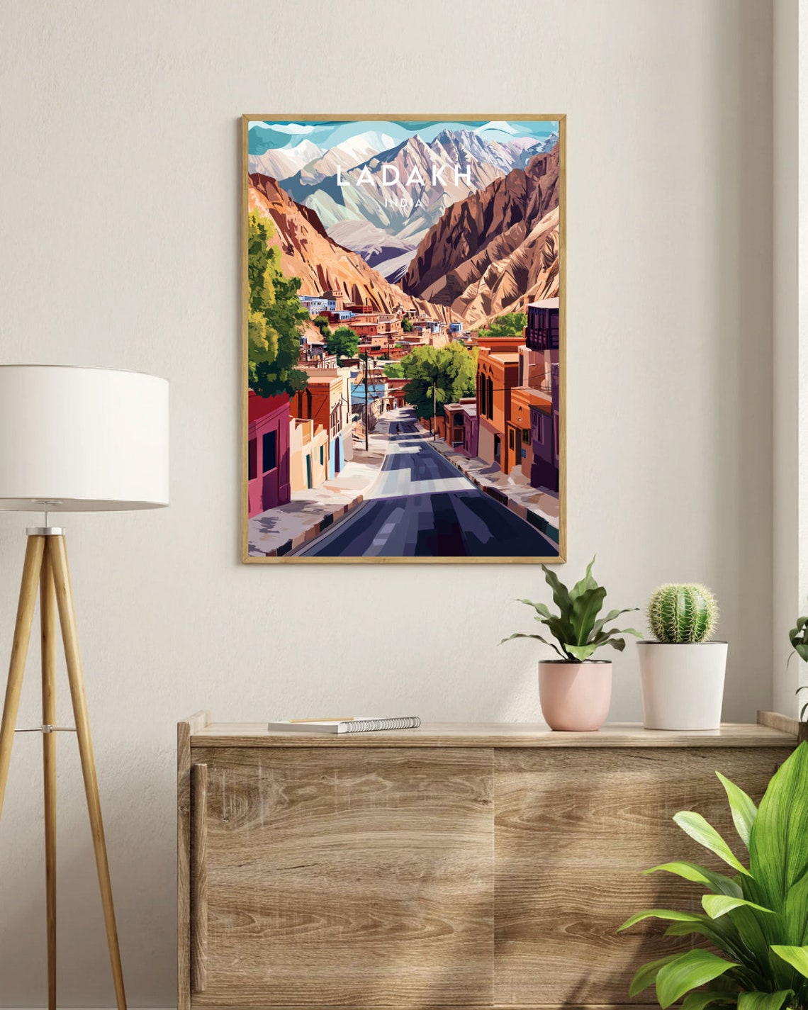 Ladakh India Mountain Town Snowy Peaks Himalaya Scenic Travel Poster - Image 3
